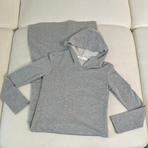 Pour Les Femmes Gray Hooded Pajama Nightgown